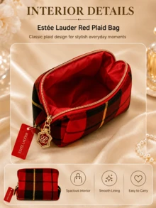 Estée Lauder 紅色迷你化妝包，15*8cm，輕巧便攜，可收納化妝品、保養品與必需品，適合個人使用與送禮 - 彩色 - 查看 8