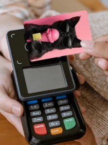 1pc Cone Cat Credit Card Sticker Privacy Protection Card Skin, Pink Party Birthday Gift PVC Material Anti-Fingerprint Anti-Scratch Wear-Resistant Card Sleeve, Suitable For Men, Women, Couples, Small Chip Card, Bank Card Decorative Sticker, Credit Card, Transportation Card, Student Campus Card Personalized DIY - Type a - View 19