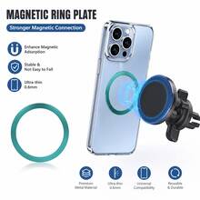TAFDIUR 10pcs Ultra-Thin Car Phone Magnetic Plates, Magnetic Metal Plates For Car Mounts, Round Magnetic Phone Holder Stickers, Universal Round And Square Metal Discs With Strong Adhesive For Phones - Multicolor - View 5