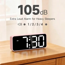 1pc LED Minimalist Alarm Clock, Student Clock, Temperature Display, USB Or Battery Powered (Battery Not Included) - View 1