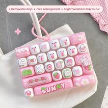 1/2/5pcs 26-Key Mini Keyboard Keychain, Silicone Material, Clickable Design, Cute Cartoon Stress Relief Toy, Portable Pocket & Desktop Decor Accessory, Fun Creative Office Gift - Multicolor - View 21
