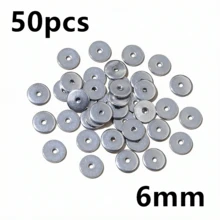 50Pcs Stainless Steel 4/5/6/8/10mm Flat Round Loose Spacer Beads For DIY Jewelry Necklace Bracelets Making Accessories - Spacer - View 15