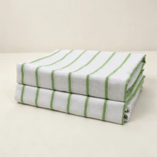 3/6pcs Green & White Mixed Color Kitchen Dish Cloths, Plaid & Vertical Stripe Mixed Design, Reusable Household Dish Towels, Suitable For Daily Home Kitchen Decor - Green - View 7