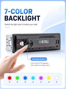 12V Car MP3 Player With Bluetooth Hands-Free, FM Radio, Colorful Lights, Suitable For Car Center Console Upgrade - A - View 6
