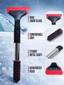 1pc Car Snow Scraper, Stainless Steel Ice Scraper For Windshield, Anti-Slip Foam Handle, Car Window Defrosting And Snow Removal Tool - Car Snow Brush & Snow Shovel - View 6
