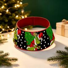 The Grinch Christmas Tree Collar Cartoon Print Tree Base Decorative Cover Christmas Tree Skirt Ring Holiday Home Party Decoration Suitable For Family And Adults - Multi-color - View 6