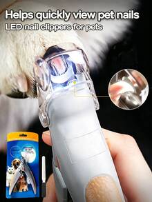 2 piezas Cortauñas para perros, herramientas de aseo, cortador de garras para gatos con luz LED y lupa, lima de uñas para gatos y perros, set de cortauñas para aseo, herramientas de cuidado de uñas, herramientas de recorte de patas, adecuado para el recorte y cuidado de uñas de gatos, perros, conejos y hámsters - Multicolor - Ver 1