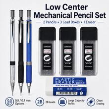 Mechanical Pencil Set, 2 Packs 0.5mm & 0.7mm Metal Mechanical Pencils , Refillable Drafting Pencils For Students, School, Office, Writing & Drawing - Multiple Styles - View 2
