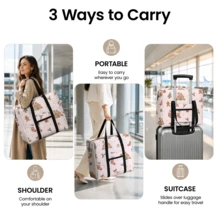 1pc Christmas Multi-Function Foldable Travel Organizer Bag, Shoulder Bag, Hand Luggage Bag, Trolley Bag, Large Capacity Portable Travel Storage Bag - View 3