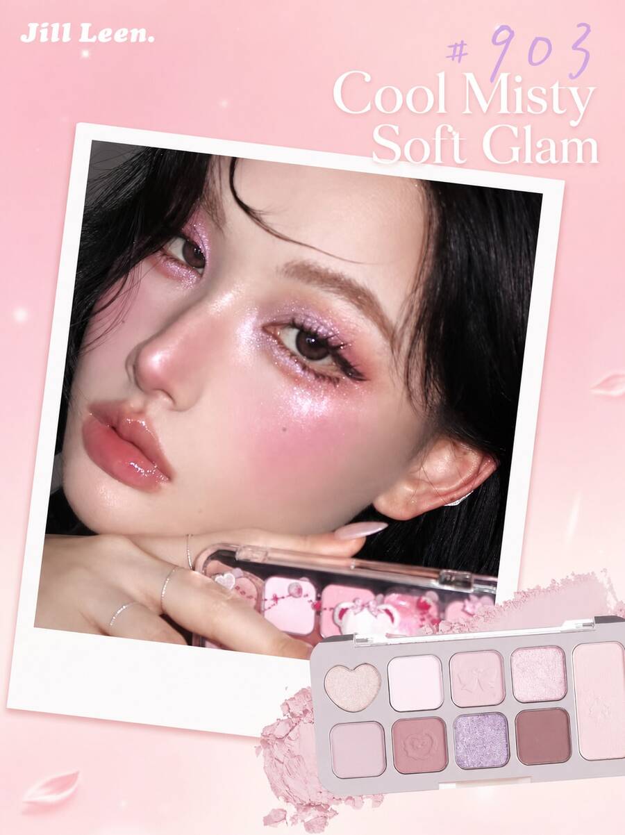 jill leen Little Bear 9-Color Eyeshadow Palette, Matte & Shimmer Long-Lasting Eye Makeup, Suitable For Women - Nine-color Eyeshadow Palette 903 - View 1