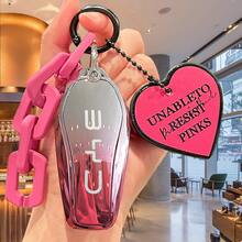 Suitable For BYD Song/Plus ATTO Dedicated Key Shell With Rhinestone Keychain, Black & Red Heart Key Strap, English Letter Plate, Car Key Remote Control Protective Shell, Suitable For BYD Song/Plus ATTO 3 Dolphin Tang Demian Electric Car Qin Yuan Pro E9 Keyless Car Accessories - Fashionable Black Protective Shell With Metal Keychain, Car Key Protection, Car Key Protective Cover - Gradient Style - View 1