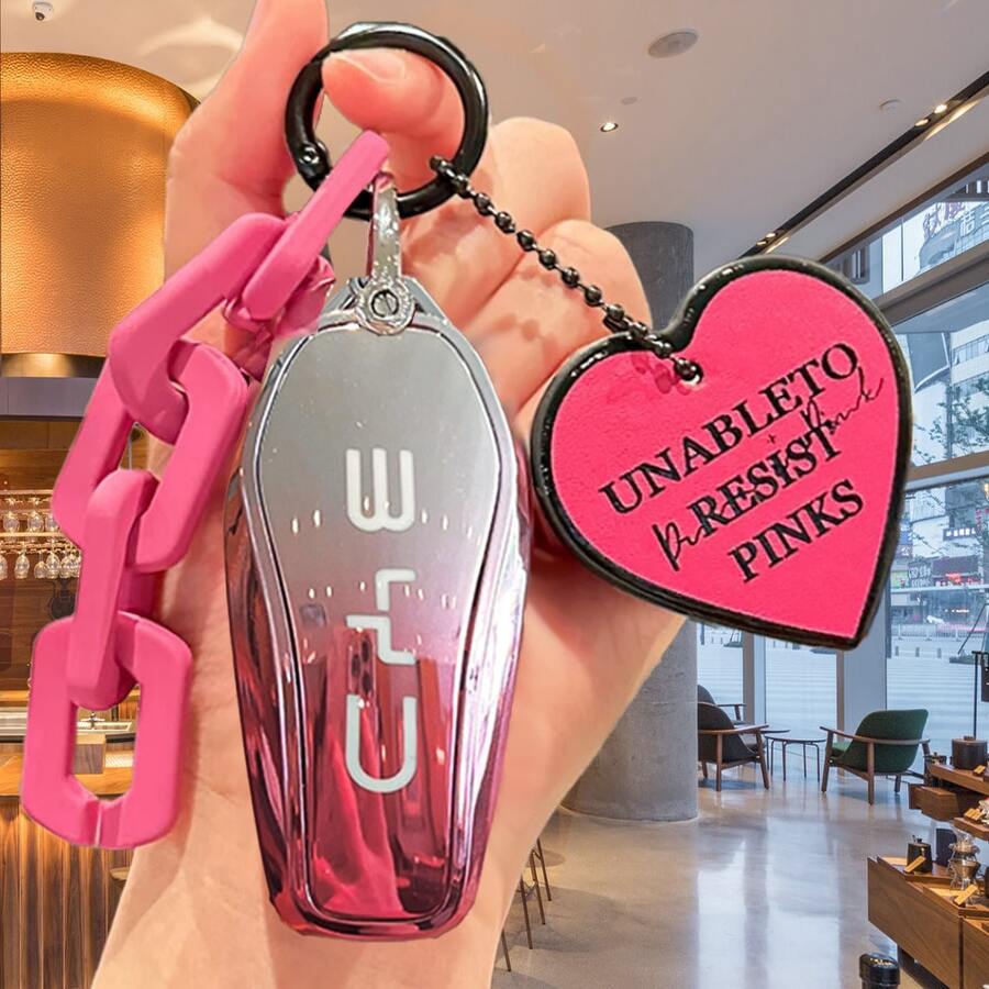 Suitable For BYD Song/Plus ATTO Dedicated Key Shell With Rhinestone Keychain, Black & Red Heart Key Strap, English Letter Plate, Car Key Remote Control Protective Shell, Suitable For BYD Song/Plus ATTO 3 Dolphin Tang Demian Electric Car Qin Yuan Pro E9 Keyless Car Accessories - Fashionable Black Protective Shell With Metal Keychain, Car Key Protection, Car Key Protective Cover - Gradient Style - View 1