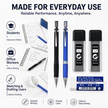 Mechanical Pencil Set, 2 Packs 0.5mm & 0.7mm Metal Mechanical Pencils , Refillable Drafting Pencils For Students, School, Office, Writing & Drawing - Multiple Styles - View 9
