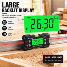 L.A.OL.A.U Pengukur Sudut Digital LAOLAU SZ-09, Garis Laser Dua Sisi, Level Kemiringan Magnetik, LCD dengan Lampu Latar, Alarm Sudut, Pengukuran Relatif, Penggaris Sudut Isi Ulang Tipe-C, Cocok untuk Pengerjaan Kayu, Konstruksi, Pengerjaan Logam - A - View 2