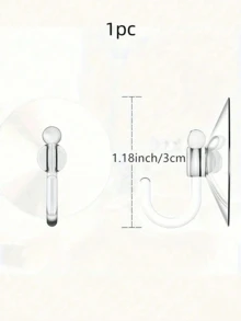 16/8pcs/1pc-Transparent Plastic Suction Cup Hooks, Multi-Functional Traceless Hooks, Strong Load-Bearing, Waterproof, Suitable For Windows, Glass, Shower, Bathroom And Kitchen Walls, Ideal For Daily Use, Holidays, Parties And Carnival Decoration, Christmas Wreath Hooks - Transparent - View 13
