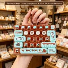 1/2/5pcs 26-Key Mini Keyboard Keychain, Silicone Material, Clickable Design, Cute Cartoon Stress Relief Toy, Portable Pocket & Desktop Decor Accessory, Fun Creative Office Gift - Multicolor - View 16