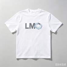 Women's Casual Loose-Fitting Cotton Fabric T Shirt,Fashionable Waterdrop Letter Pattern Printed Round Neck Short-Sleeve Street Style Top,Suitable For - White - View 2