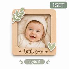 1件裝木製嬰兒照片冰箱磁鐵相框，Little One / Babys First Photo / Oh Baby / Coming Soon 多款圖案，超音波照片展示框，懷孕公告牌，懷孕紀念品，嬰兒姓名與預產日記錄板，新生兒首張照片紀念框，嬰兒洗禮禮物，準媽媽禮物，準父母驚喜公告道具，嬰兒成長紀念禮物 - 彩色 - 查看 8