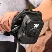 Bicycle Tail Bag With Knob Lock, Mountain Bike Road Bike Quick Release Saddle Bag, Portable Compact Storage Bag - Black - View 7