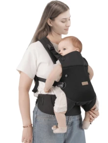 Infant Carrier For Young Babies, Front-Facing Baby Carrier, Front And Back Dual-Use Lightweight Baby Carrier For Outings - Black - View 8