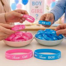 60pcs Gender Reveal Silicone Bracelets, Blue And Pink Boy Girl Team Wristbands, Gender Reveal Party Decoration - View 11