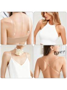 2 Pairs, Transparent Bra Straps With Widths Of 1.0 Cm, 1.2 Cm, 1.5 Cm, And 1.8 Cm Respectively - Clear - View 5