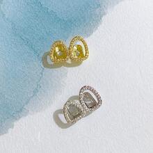 1 Set Personalized Curved Zirconia Heart 4-Hollow Tooth Decor 3 PiecesCombination Set Niche Accessory Holiday Gift - Multicolor - View 8