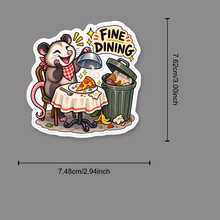1PC Opossum "Fine Dining" Sticker, Funny Trash Food Meme Vinyl Decal, Humorous Casual Quote, Waterproof Sticker For Laptop, Water Bottle, Car, Phone Case - Multi-color - View 9