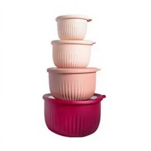 8-Piece Mixed Size Round Bowls, Nesting Plastic Meal Prep Bowl Set With Lids - Assorted Size Small Food Containers - Multicolor - View 13