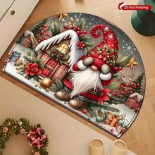 1PC Christmas Snow House Christmas Tree Snowy Scene Holiday Doormat, Small Rug, Welcome Mat, Carpet, Floor Mat, Outdoor Doormat, Kitchen Rug, Home Decor, Front Door Mat, Area Rug, Outdoor Mat, Home Decor, Area Carpet, Garden Rug - Multicolor - View 5