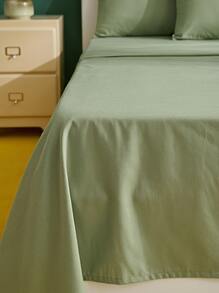 Joivida 1pc Sage Green Flat Sheet, Soft Polyester Bed Sheet, Wrinkle & Fade Resistant Breathable Microfiber Flat Sheet - Green - View 7
