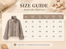 Women's Fall Tops Fall Style Solid Stand Collar Single Breasted Woolen Coat Korean Style Loose Cropped Jacket For Casual Daily Office Wear - Beige - View 5