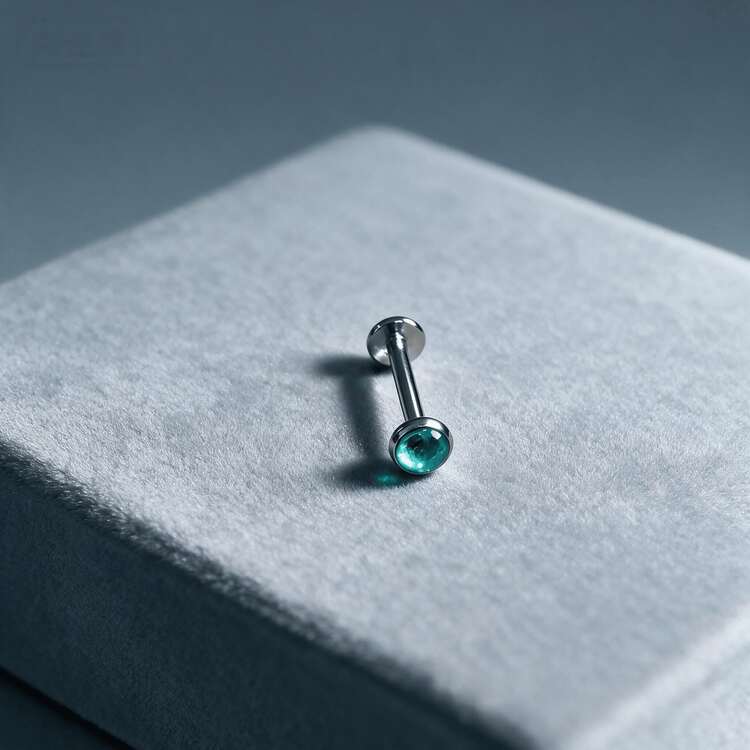 Satan's Child Blue Sky Lip Ring, Piercing Jewelry, Cartilage Stud, Suitable For Drinking, Halloween, Christmas, Daily Wear - Mist - View 4