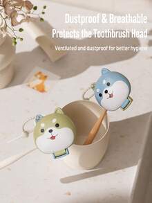Cute Shiba Inu Shaped Oral Care Storage Tool, Mini Portable "2-In-1". Built-In Silicone Toothpaste Bag, Can Store Toothpaste, With Drawstring Design, Convenient For Draining And Hanging, Suitable For Business Travel, Also Can Be Used As A Portable Cosmetic Storage Box In The Bedroom. - Multicolor - View 5