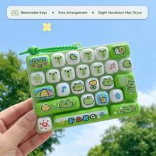 1/2/5pcs 26-Key Mini Keyboard Keychain, Silicone Material, Clickable Design, Cute Cartoon Stress Relief Toy, Portable Pocket & Desktop Decor Accessory, Fun Creative Office Gift - Multicolor - View 20