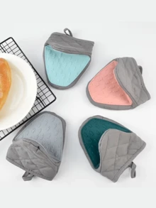 Thick Double‑Layer Heat Resistant Oven Gloves, Fish Embossed Silicone Non‑Slip Oven Mitts, Heat‑Proof Kitchen Protective Gloves For Baking Oven Microwave Use - Multicolor - View 7