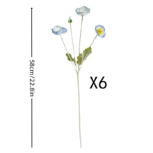 1/3/5/6支装，59厘米仿真罂粟花，每枝4朵，简约现代风格，可弯曲且不褪色 - 适合DIY花墙、场景装饰、客厅/卧室花瓶插花、婚礼、派对、桌面装饰。也适合秋冬季装饰、家居、厨房、婚礼、餐桌、中心摆件、办公室、花园、户外等场合。 - 碎冰藍 - 查看 13
