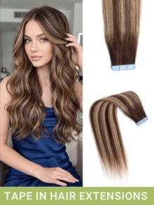 20pcs Tape In Hair Extensions Real Human Hair Extension For Salon Straight Human Hair Extensions Seamless Skin Weft Double Sided Tape Ins Hair Extension Invisible Tape In Hair Extensions - Multicolor - View 67
