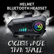 Y10 Motorcycle Helmet Wireless Headphones Bluetooth 5.3 Intelligent Noise Cancellation HiFi Sound Dual Phone Connection AI Voice Assistant 1000mAh Battery Multiple Microphones Fits All Helmets Ideal For Outdoor Riding - Y10 (No Intercom) - View 5