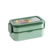 1pc Cartoon Japanese Style Double Layer Compartment Bento Box, Microwave Leak-Proof Sealed Lunch Box With Fork And Spoon, Portable Food Storage Container Suitable For Students, Office Workers And Picnics - Multicolor - View 13