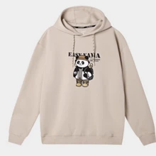 CAMEL CROWN Women's Outdoor Sweatshirt With Embroidered Pattern, Warm And Stylish Hooded Pullover Jacket For Spring And Autumn - Light Khaki - View 4
