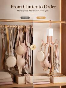 1-6pcs Rotating Belt Rack,Wardrobe Belt Organizer,360° Swivel,Space-Saving,Suitable For Storing Bras,Camisoles,Ties,Scarves,Towels,Wallets And Other Accessories,Applicable For Wardrobe,Bathroom,Kitchen,Essential For Back-To-School Season - Multicolor - View 5