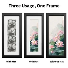 1pc Photo Booth Frame, 2x6 Inch And 2x8 Inch Photo Frame, Suitable For Dorm And Bedroom Decor, Panoramic Collage Photo Frame, Modern Minimalist Wall Hanging Frame, Suitable For Family Photos, Bedroom And Living Room Decor, Wall And Desktop Photo Frame Gift (Photos Not Included) - 1PC - View 4
