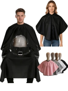 1pc High-Quality Anti-Static Hair Cutting Cape, Made Of Anti-Adhesion Fabric, Perfect For Precision Haircuts. Tailored For Barbers And Stylists, Featuring Transparent Design And Premium Materials, Ideal For Hair Salon Use - Multicolor - View 7