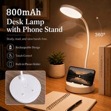 1pc USB Powered LED Touch Sensor Eye-Care Desk Lamp, Brightness Adjustable From 30% To 100%, Three-Level Color Temperature Modes, Suitable For Studying, Reading, Office Use, Bedside Night Light, And Home Lighting, Reading Lamp Illumination - White - View 5