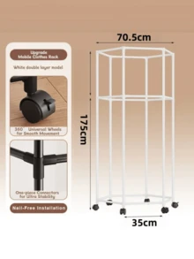 1pc Hexagonal Rotating Drying Rack, Indoor Clothes Rack, Suitable For Bedroom, Living Room, Domed Space, Clothing Store Display, Movable Coat Rack - Space-Saving, Quick Drying, 360° Rotating Arms, Sturdy Steel Frame, Lightweight And Durable Structure, Perfect For Spring Minimalist Home Decor, Easy Assembly, No Tools Required, Also Suitable For Apartment Use - Multicolor - View 9