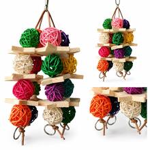 1pc Random Style Bird Toy Parrot Toy Colorful Pentagram Vine Ball String Chewing Climbing Boredom Relief Toy - View 3