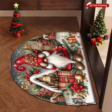 1PC Christmas Snow House Christmas Tree Snowy Scene Holiday Doormat, Small Rug, Welcome Mat, Carpet, Floor Mat, Outdoor Doormat, Kitchen Rug, Home Decor, Front Door Mat, Area Rug, Outdoor Mat, Home Decor, Area Carpet, Garden Rug - Multicolor - View 3