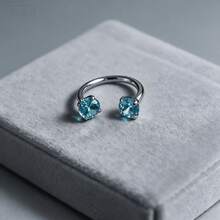 Satan's Child Blue Sky Lip Piercing Ring, Drinkable Lip Ring, Piercing Jewelry, Cartilage Stud, Suitable For Halloween, Christmas And Daily Wear - Blue Ring - View 1
