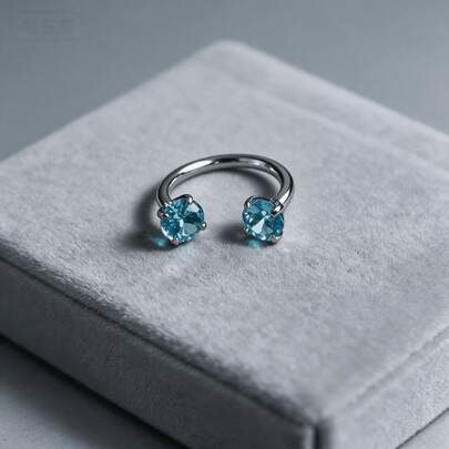 Satan's Child Blue Sky Lip Piercing Ring, Drinkable Lip Ring, Piercing Jewelry, Cartilage Stud, Suitable For Halloween, Christmas And Daily Wear